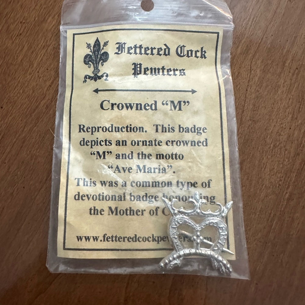 Ave Maria Medieval Reproduction Pin
